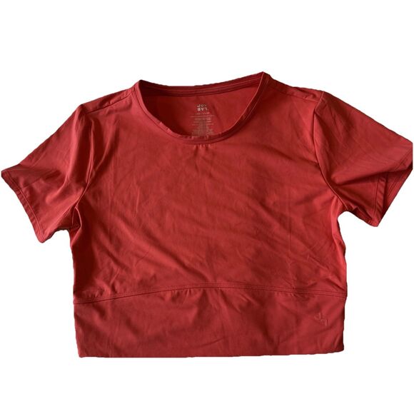 Women's JoyLab Seamless Crop Short Sleeve Shirt Coral Sz-large - Picture 1 of 3